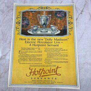 Hotpoint Servants Dolly Madison Electric Percolator Urn 1924 Magazine Ad FL6-11